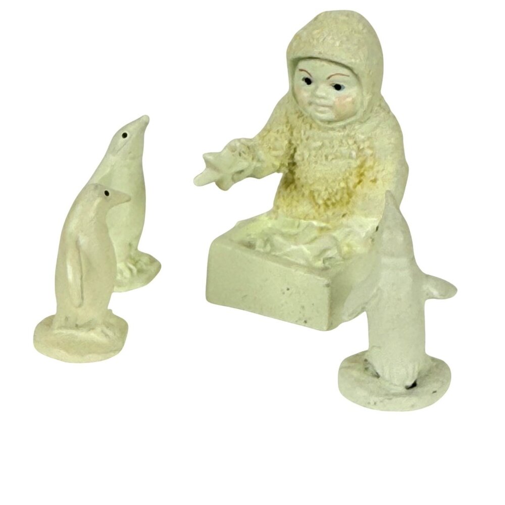 Snowbabies Dept 56 Helpful Friends Pewter Miniature Set of 4 7608-2 Hand Painted